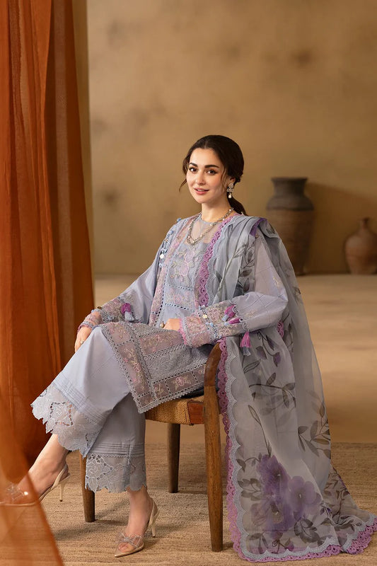 Saira Rizwan 3PC Unstitched Luxury Lawn Chikenkari Heavy Embroidered Suit
