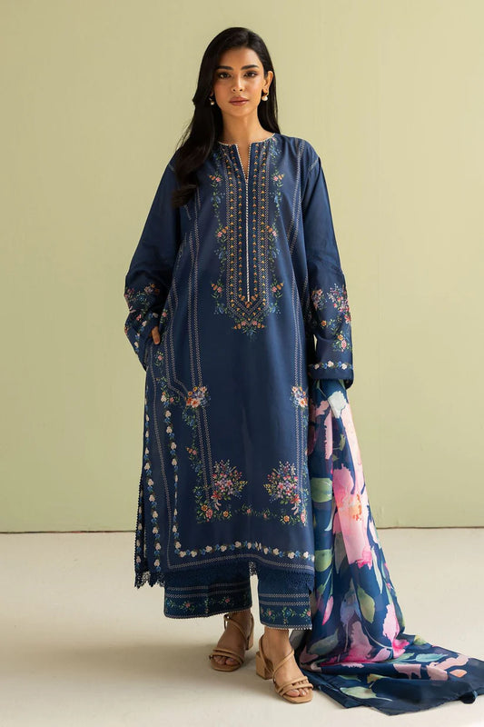 Zara Shahjahan 3PC Unstitched Luxury Lawn Heavy Embroidered Suit