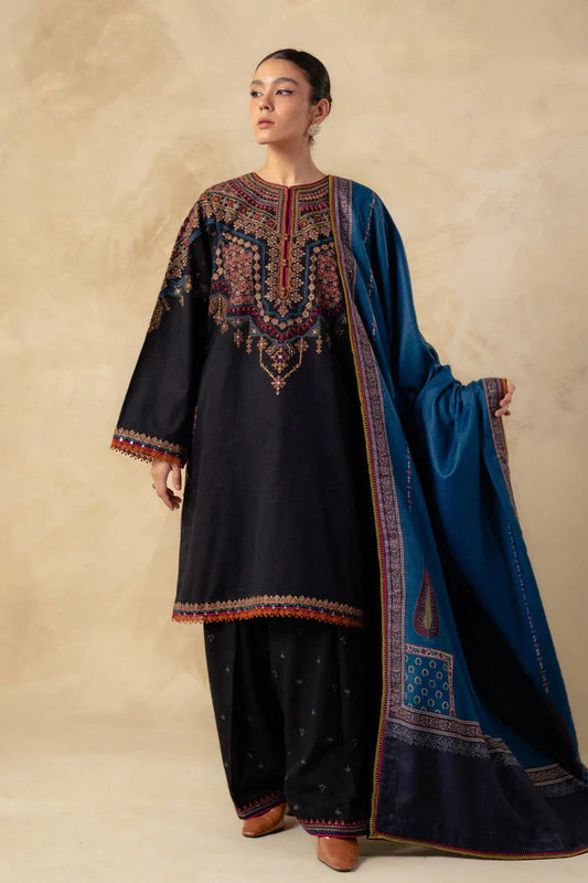 Zara Shahjahan 007 Unstitched Luxury Dhanak Heavy Embroidered 3PC Suit