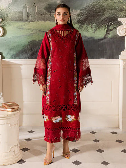 Parishay 3PC Unstitched Luxury Lawn Chikenkari Heavy Embroidered Suit
