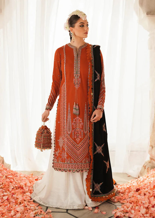 Hussain Rehar 3PC Unstitched Luxury Lawn Heavy Embroidered Suit