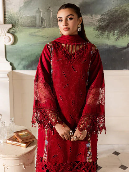 Parishay 3PC Unstitched Luxury Lawn Chikenkari Heavy Embroidered Suit