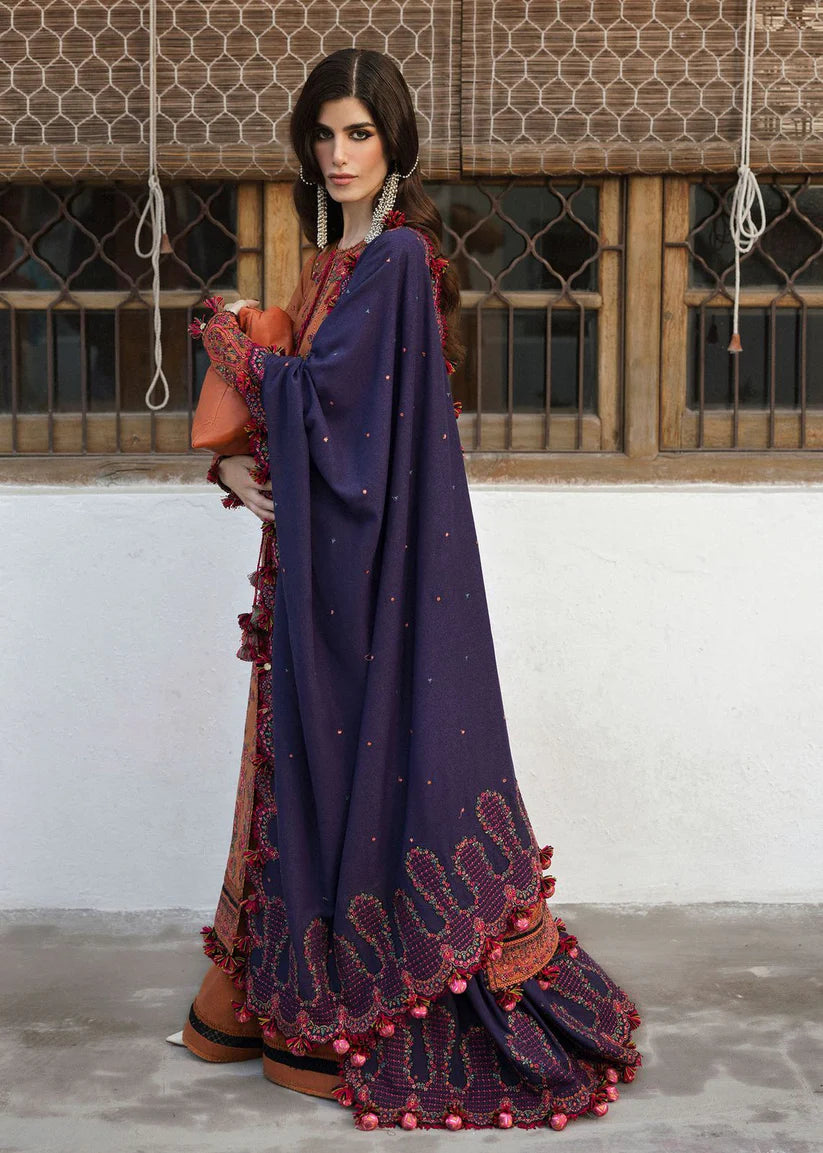 Hussain Rehar 3PC Unstitched Luxury Lawn Heavy Embroidered Suit