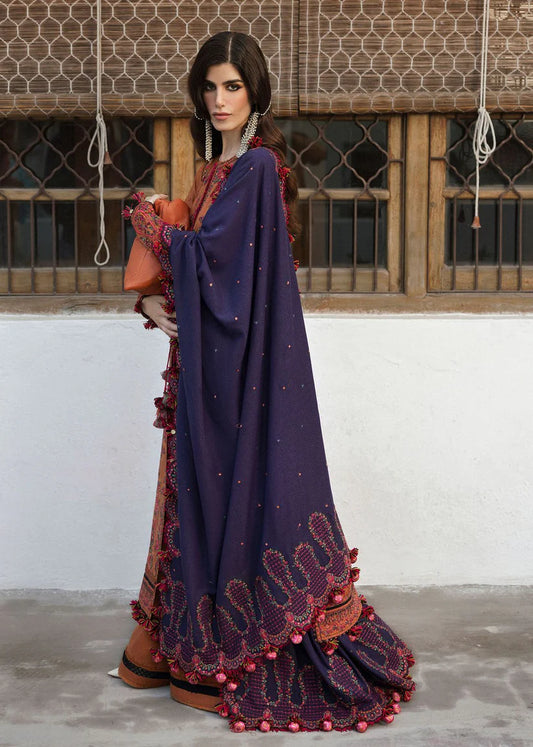 Hussain Rehar 3PC Unstitched Luxury Lawn Heavy Embroidered Suit