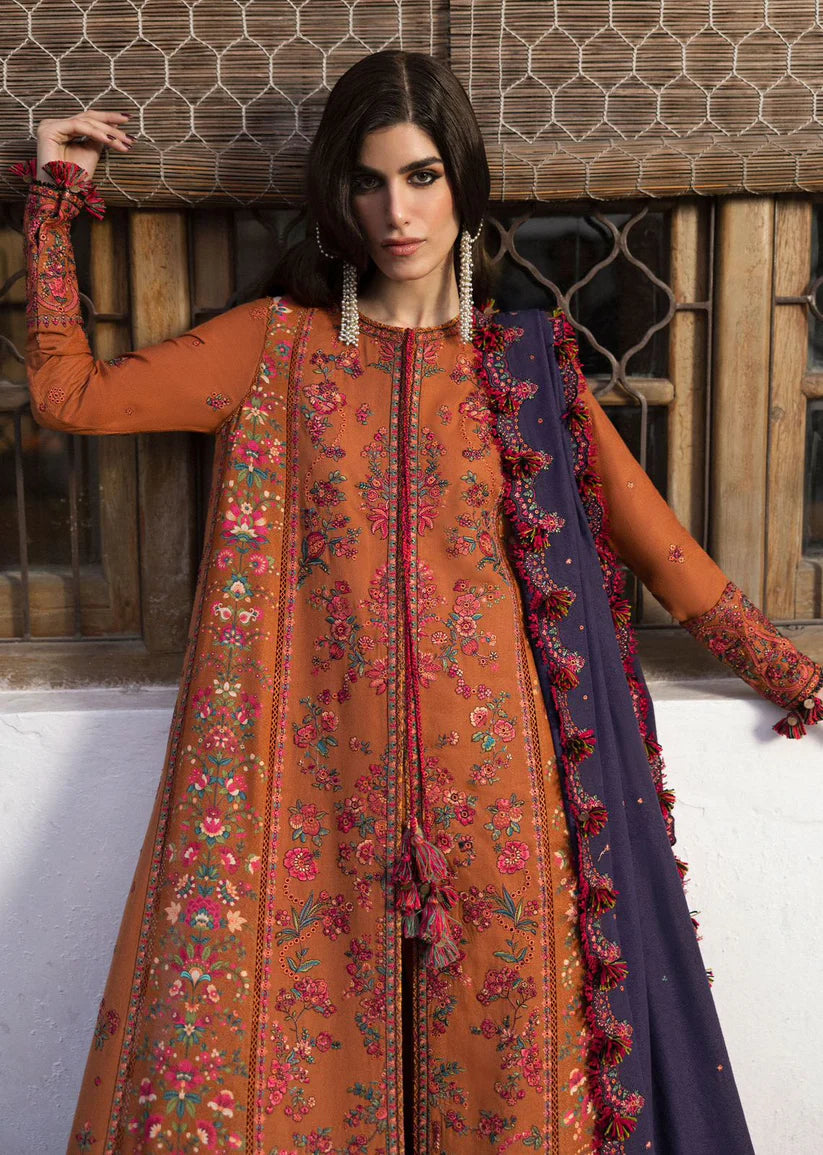 Hussain Rehar 3PC Unstitched Luxury Lawn Heavy Embroidered Suit