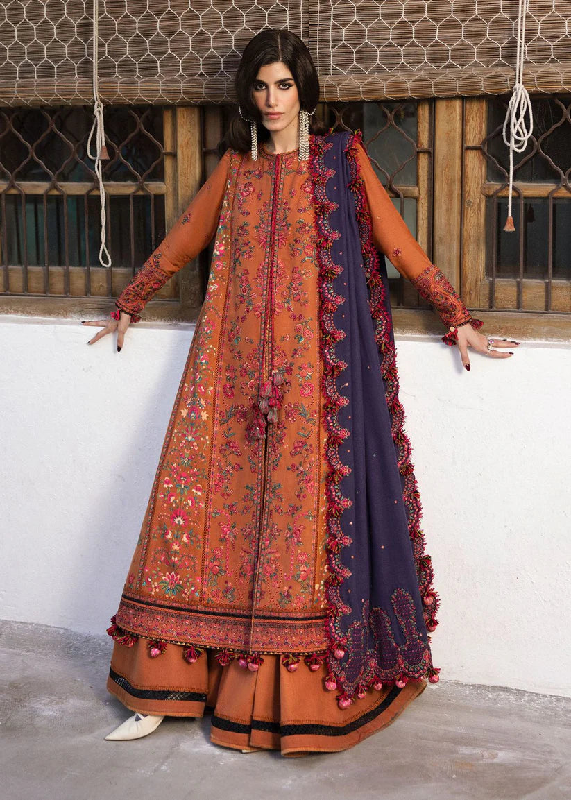 Hussain Rehar 3PC Unstitched Luxury Lawn Heavy Embroidered Suit