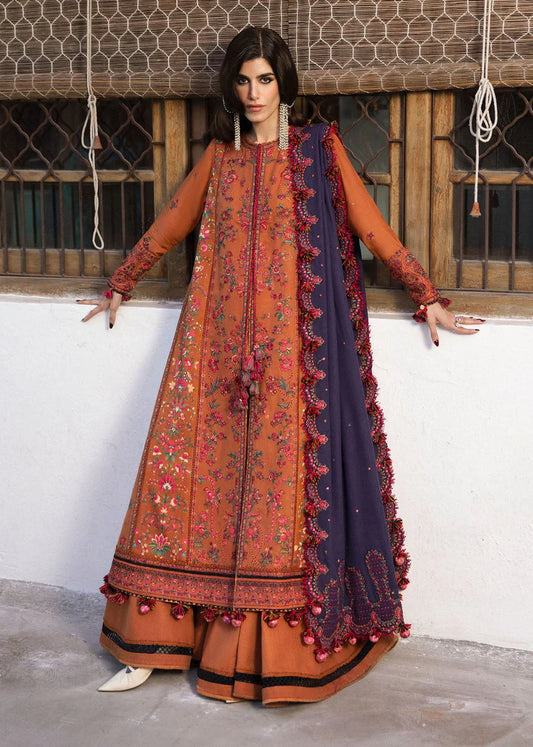 Hussain Rehar 3PC Unstitched Luxury Lawn Heavy Embroidered Suit