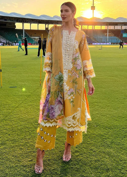 Elaf 3PC Unstitched Luxury Lawn Chikenkari Heavy Embroidered Suit