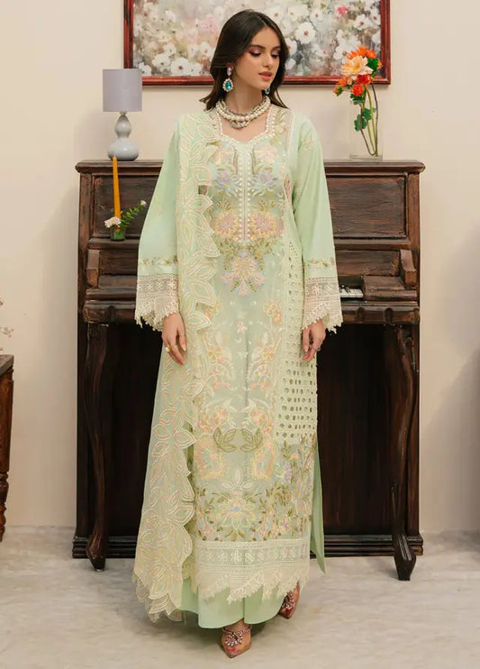 Mahnur 3PC Unstitched Luxury Lawn Chikenkari Heavy Embroidered Suit