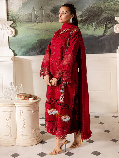 Parishay 3PC Unstitched Luxury Lawn Chikenkari Heavy Embroidered Suit