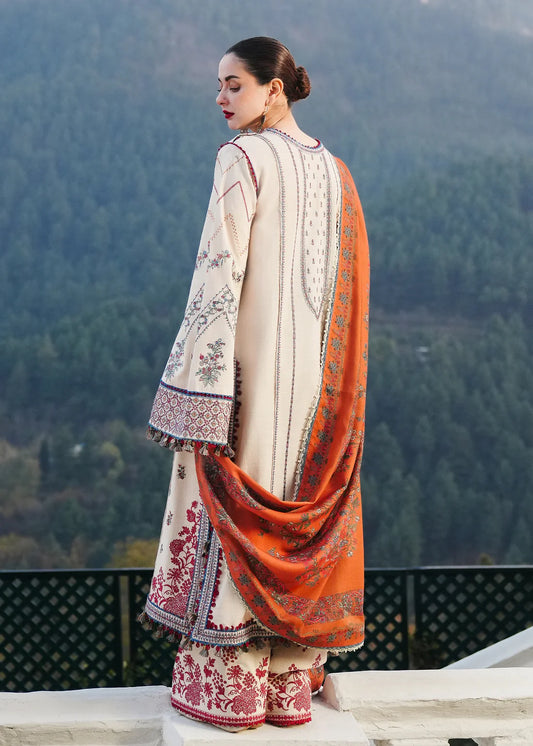 Hussain Rehar 3PC Unstitched Luxury Lawn Heavy Embroidered Suit