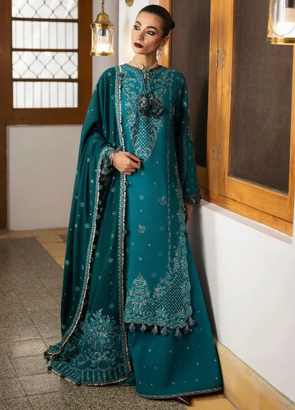 Hussain Rehar 3PC Unstitched Luxury Lawn Heavy Embroidered Suit