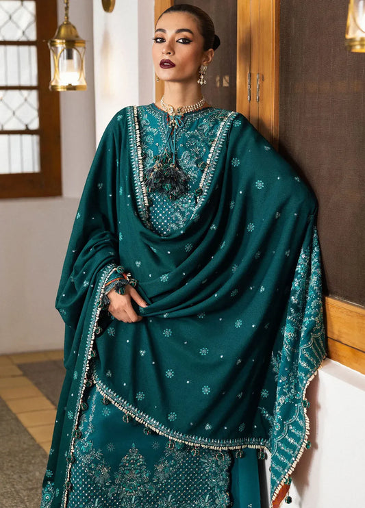 Hussain Rehar 3PC Unstitched Luxury Lawn Heavy Embroidered Suit