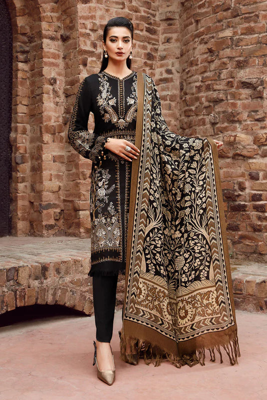 Maria B 010 Unstitched Luxury Dhanak Heavy Embroidered 3PC Suit