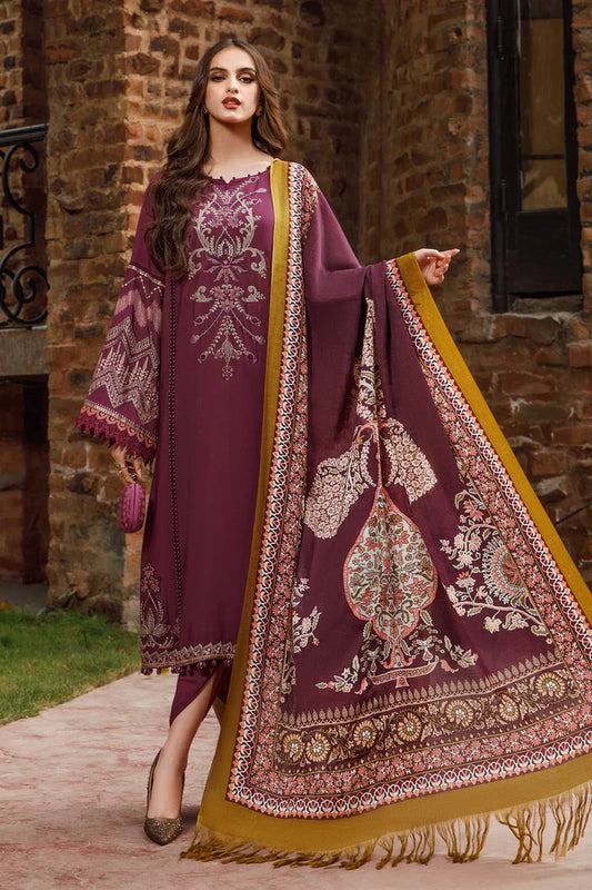 Maria B  004 Unstitched Luxury Dhanak Heavy Embroidered 3PC Suit