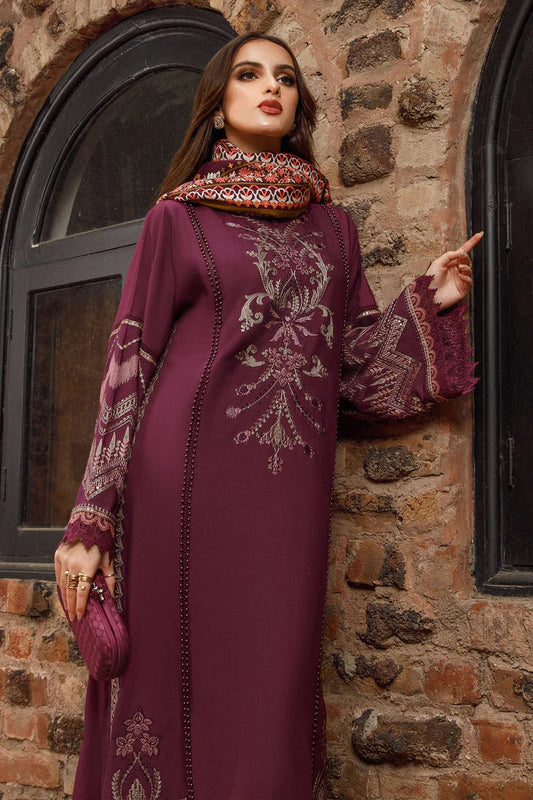 Maria B  004 Unstitched Luxury Dhanak Heavy Embroidered 3PC Suit
