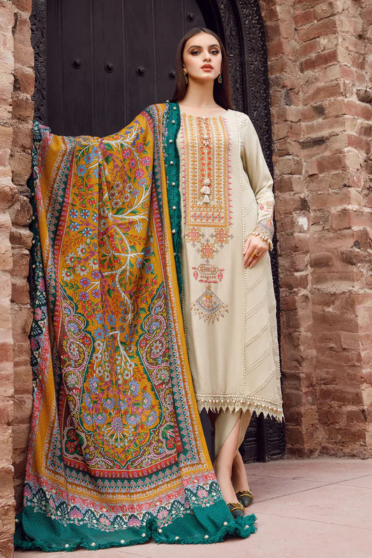 Maria B 009 Unstitched Luxury Dhanak Heavy Embroidered 3PC Suit