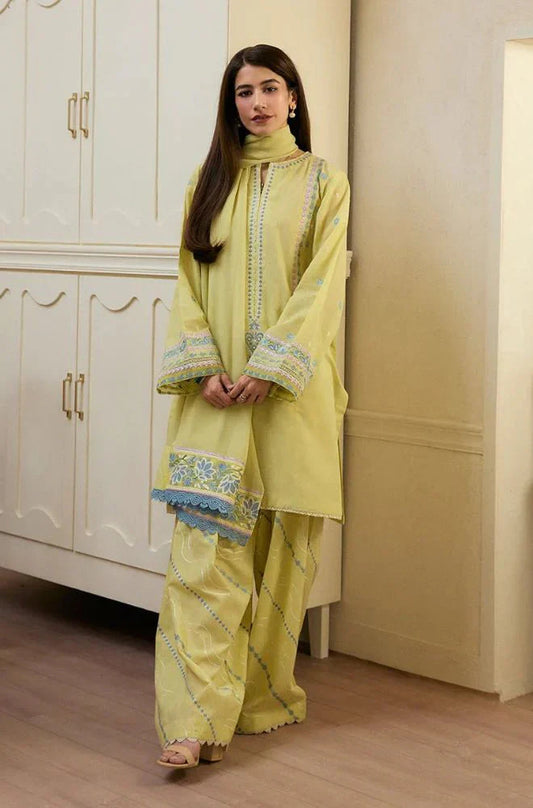 Zara Shahjahan 3PC Unstitched Luxury Lawn Heavy Embroidered Suit