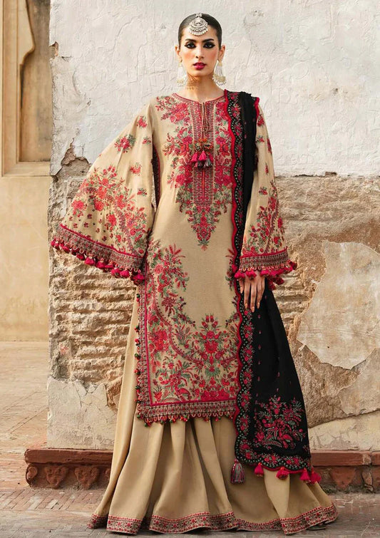 Hussain Rehar 3PC Unstitched Luxury Lawn Heavy Embroidered Suit