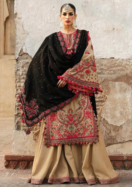Hussain Rehar 3PC Unstitched Luxury Lawn Heavy Embroidered Suit